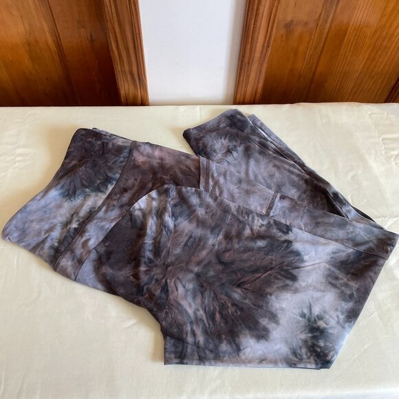 NWOT True Craft Tie-Dye Brown, Navy, and Black Leggings with Side-Pockets 2X - Picture 1 of 4